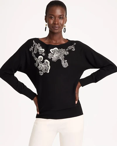 Embroidered Ella Pullover Sweater