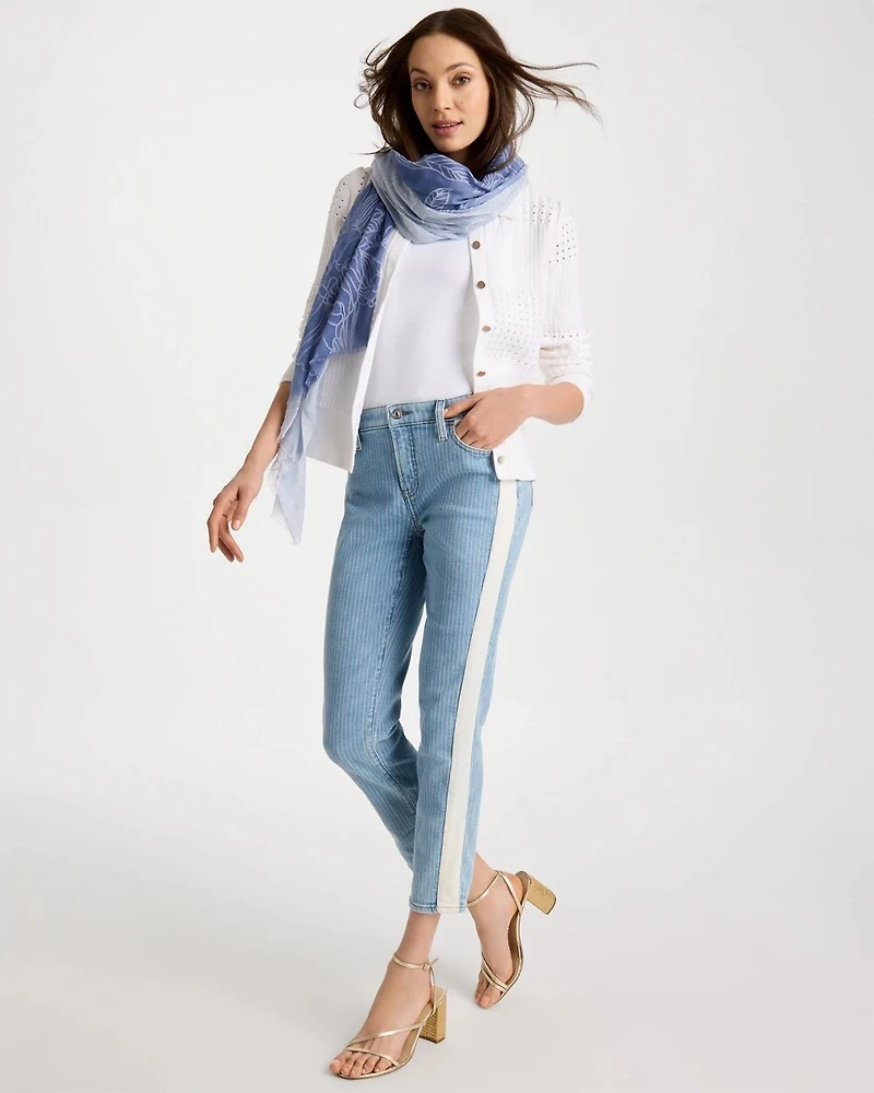 Girlfriend Ticking Stripe Crop Jeans