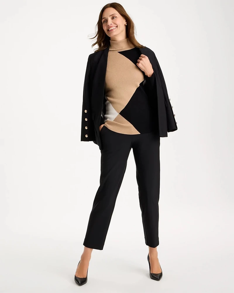 Intarsia Ella Colorblock Turtleneck Sweater