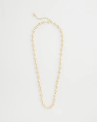 Gold Bead Long Single-Strand Necklace