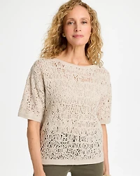 Cotton-Blend Dolman Pullover Sweater