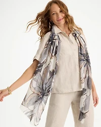 Foiled Floral Oblong Scarf