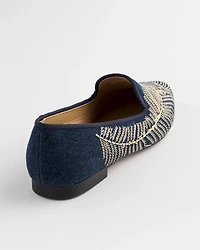 Peacock Embroidered Flats