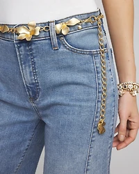 Goldtone Flowers Chain Belt