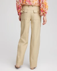 Petite Canvas Cargo Wide-Leg Pants