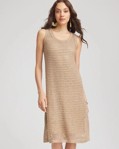 Crochet-Knit Sequins Tank Dress