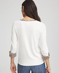 Pima Jewel Neck Contrast Tee