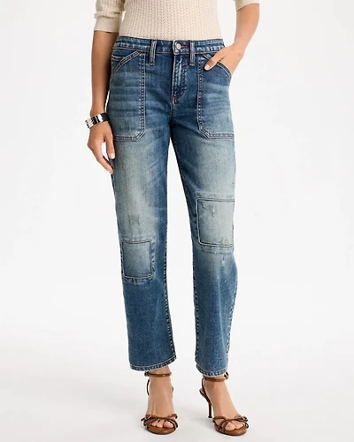 Vintage Boyfriend Utility Crop Jeans