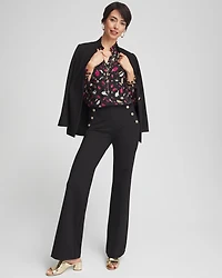 Juliet Ponte Button Detail Flare Pants