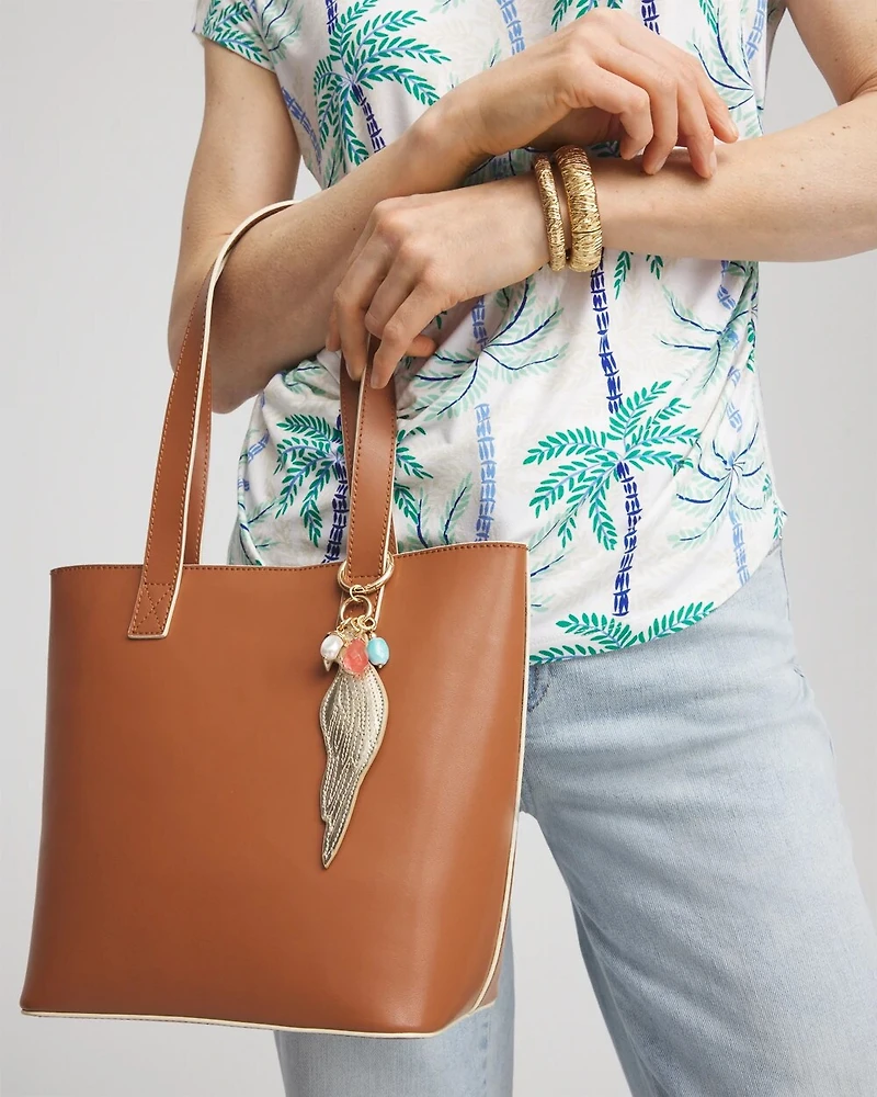 Red White & Blue Goldtone Parrot Bag Charm