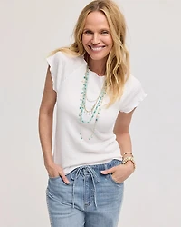 Textured Knit Lettuce Raglan Tee