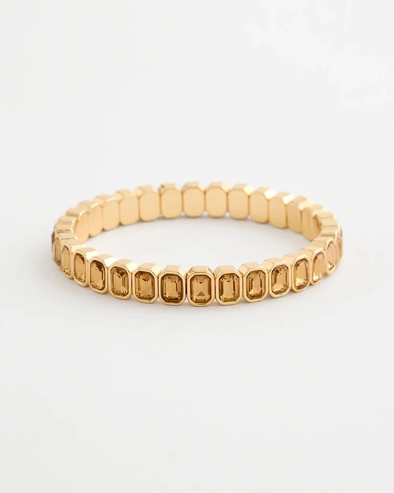 Bezel Set Stretch Tennis Bracelet