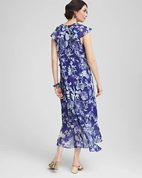 Fit and Flare Chiffon Ruffle Dress