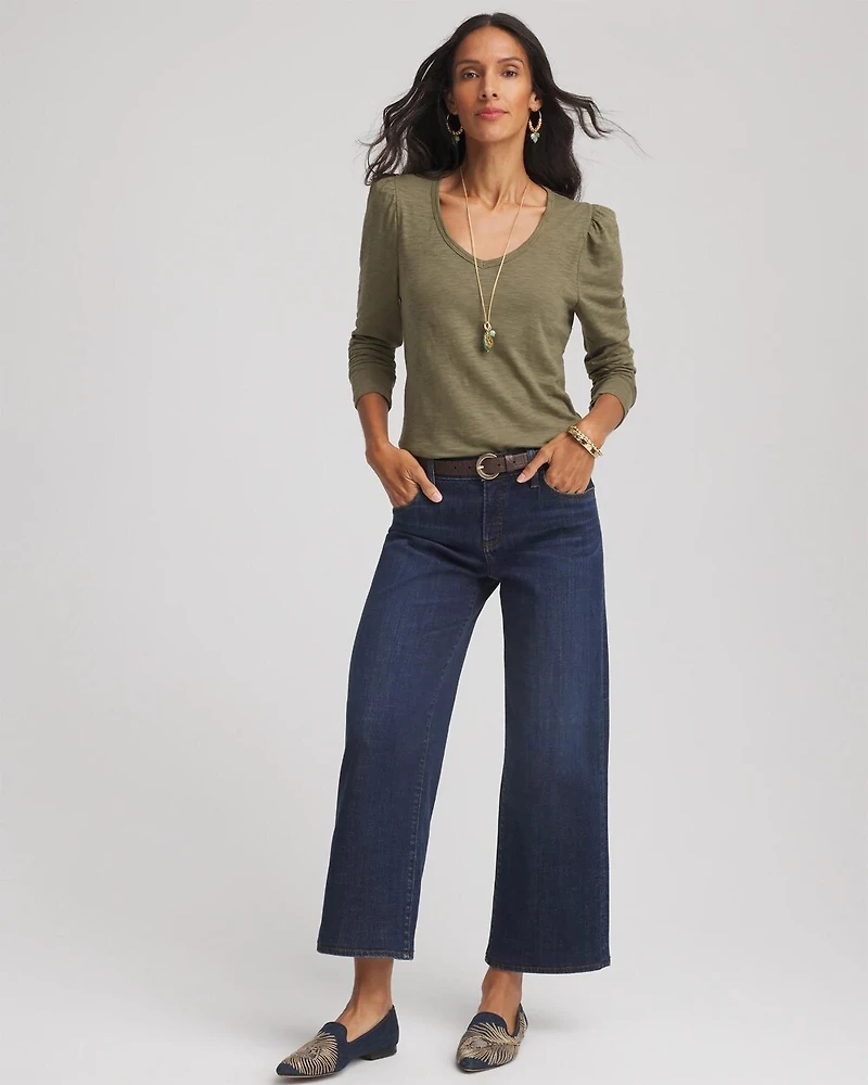 Slub Puff-Sleeve Tee