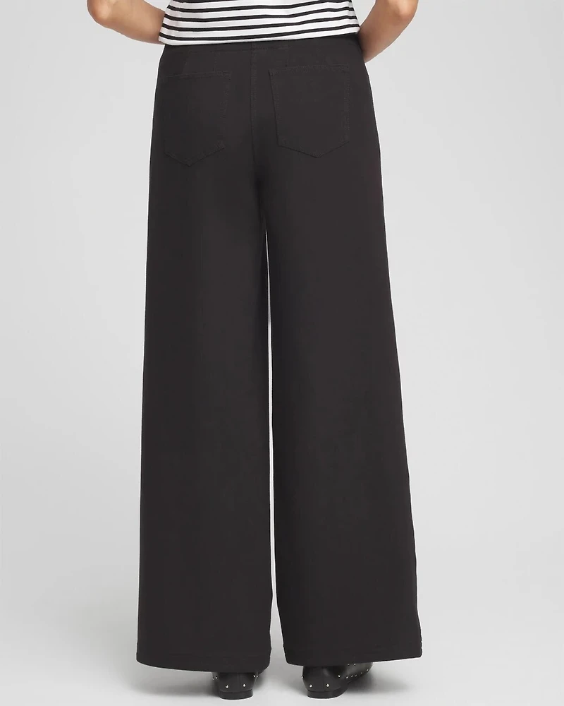 Cotton Stretch Wide Leg Pants