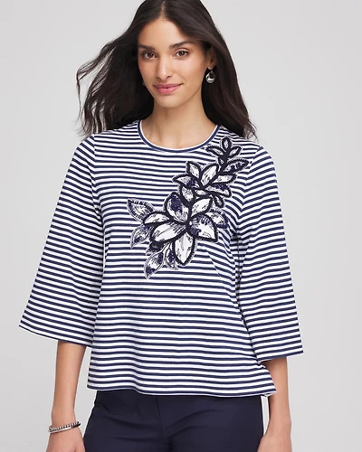 Floral Embroidered Tee