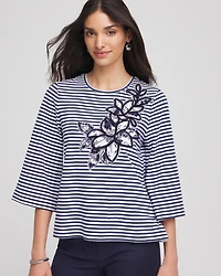 Floral Embroidered Tee