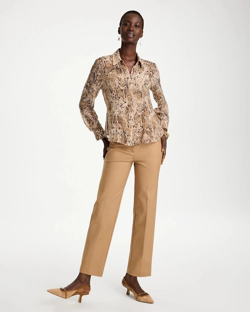 Georgette Python Animal Print Swing Blouse