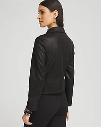 Stretch Faux Suede Moto Jacket
