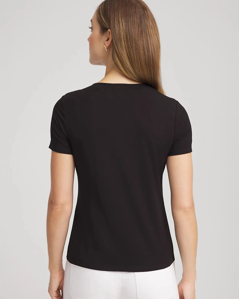 Jersey Knit Ruched Front Tee
