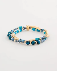Genuine Teal Tiger's Eye Stretch Bracelet
