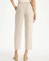 Linen Straight Tapered Ankle Pants