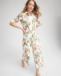 Floral Eyelet Culotte Pants