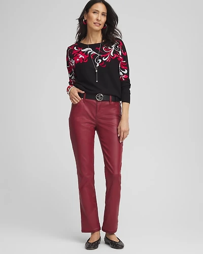 Girlfriend Coated Slim Leg Jeans