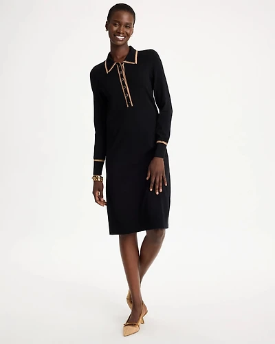 Whipstitch Knit Sweater Dress