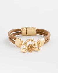 Faux Leather Charm Bracelet