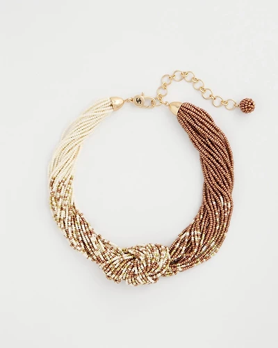 Layered Beaded Knot Necklace