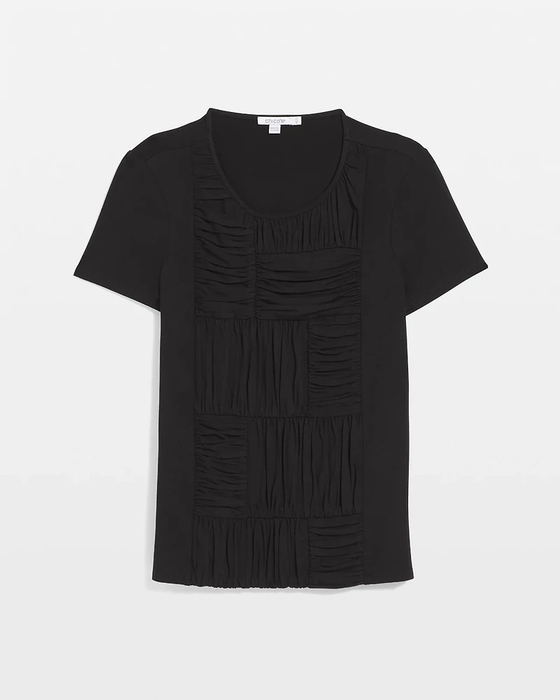 Jersey Knit Ruched Front Tee