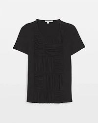 Jersey Knit Ruched Front Tee