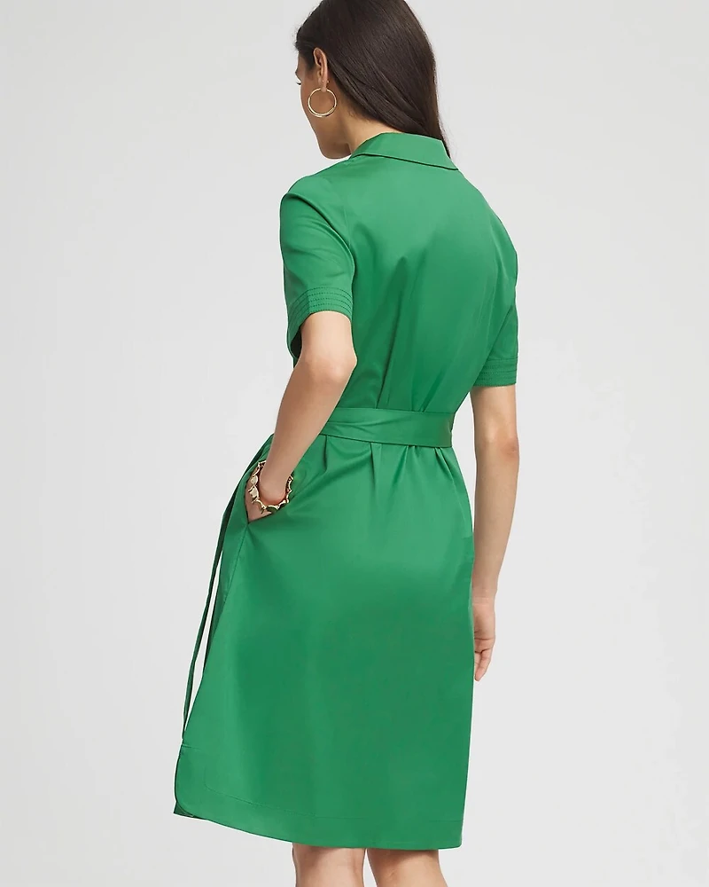 Shirttail Hem Popover Midi Dress