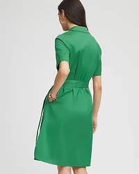 Shirttail Hem Popover Midi Dress