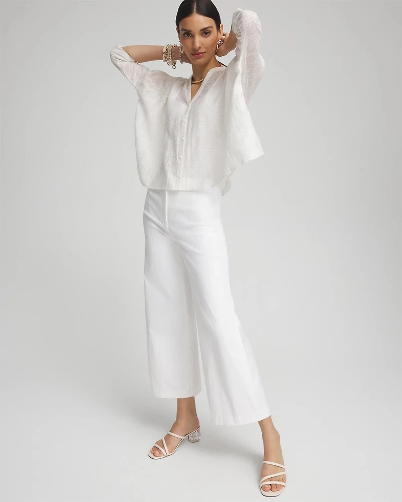 Black Label™ Button Up Cape Hem Top