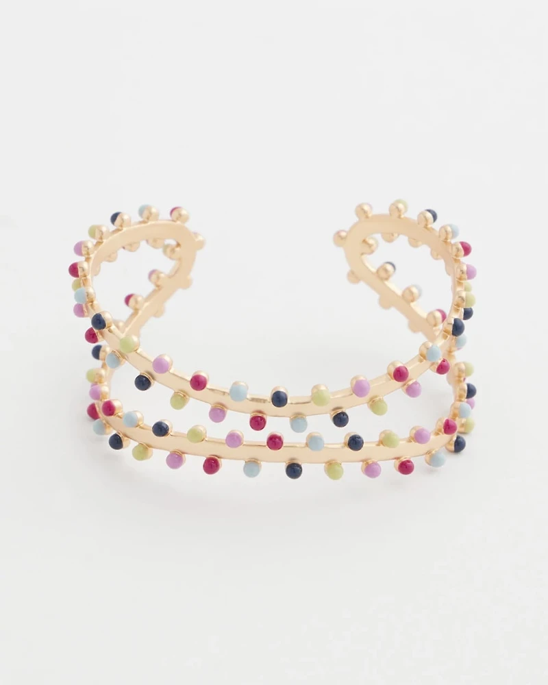 Flexible Gold-Tone Rainbow Cuff