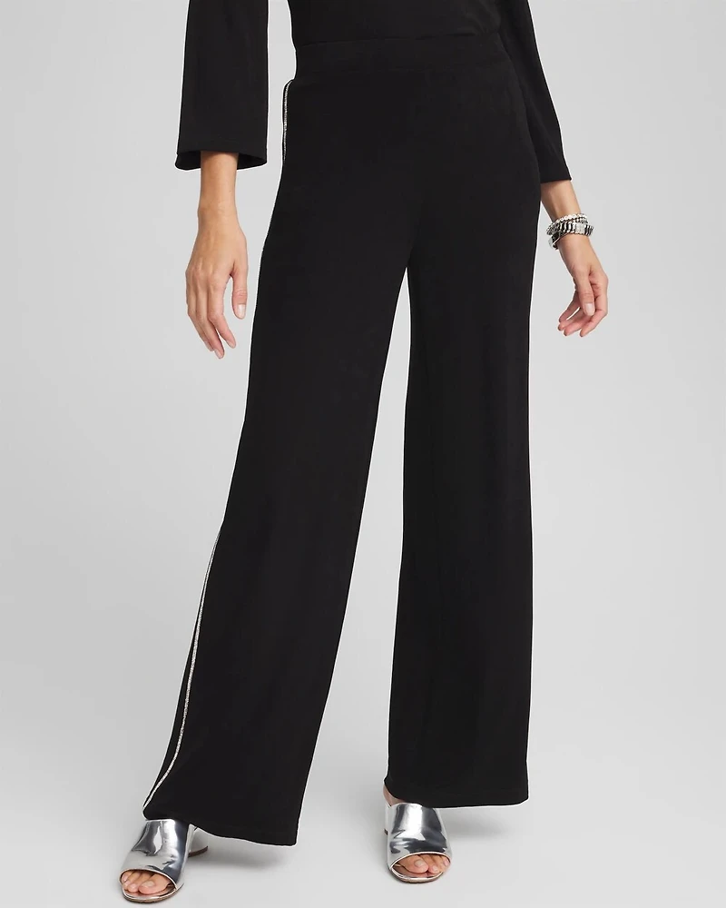 Petite Travelers™ Diamond Wide Leg Pant
