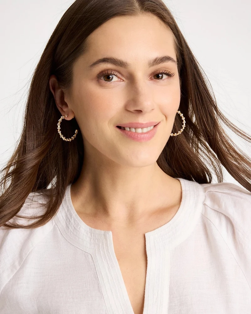 Sea Foam Hoop Earrings