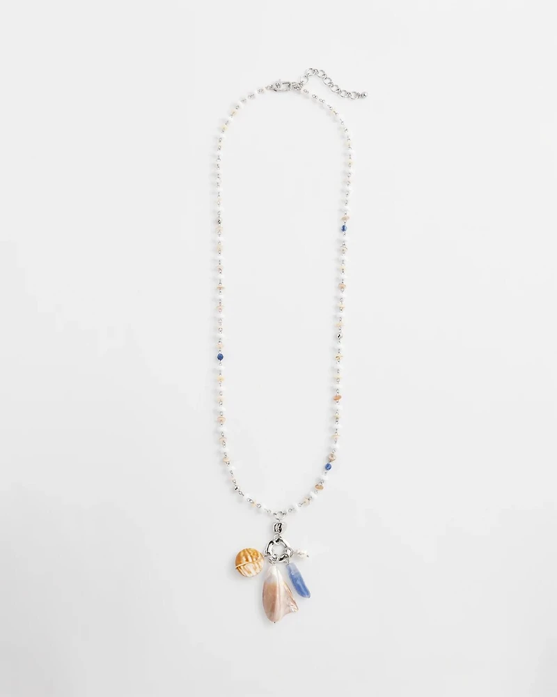 Seashell Beaded Pendant Necklace