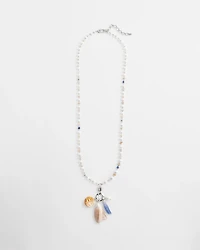 Seashell Beaded Pendant Necklace
