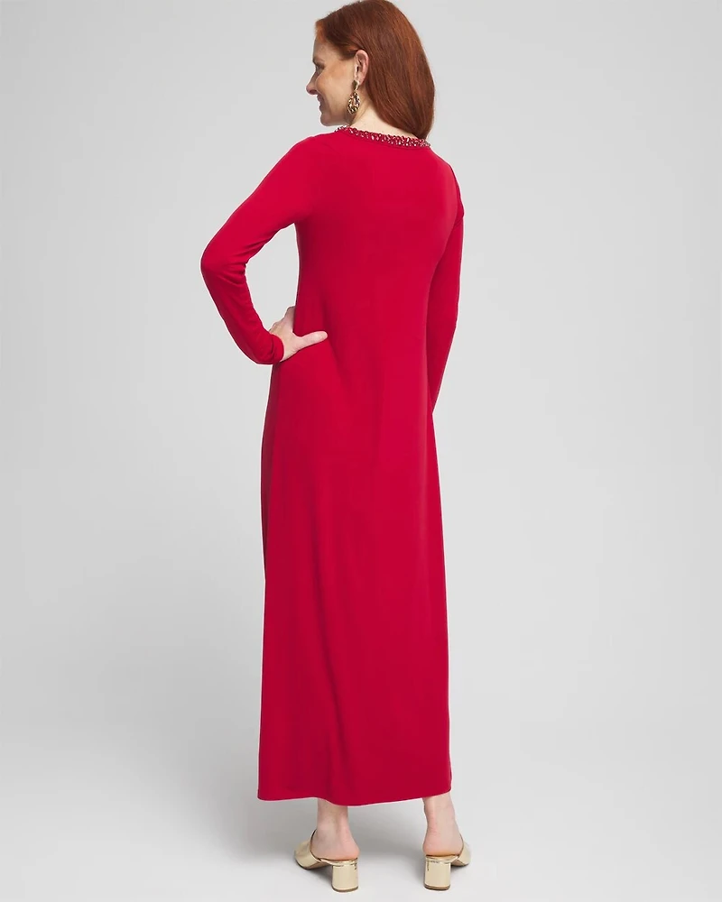 Petite Rhinestone Embellished Maxi Dress