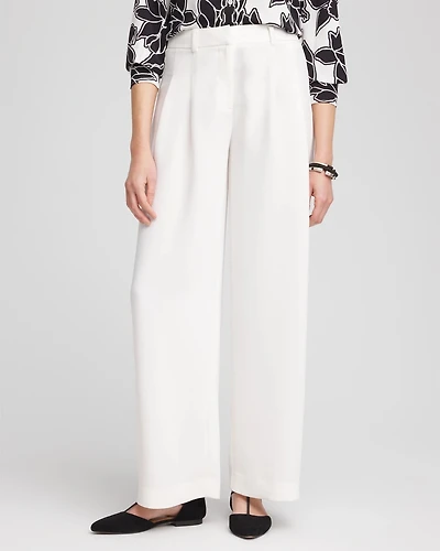 Crepe Pleated Relaxed Pants
