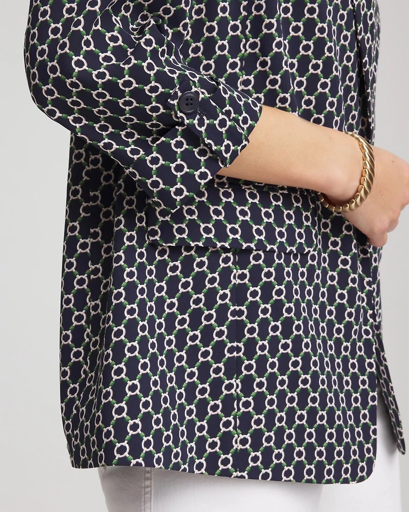 Printed Soft Crepe Blazer