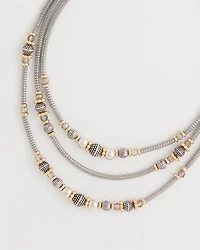 Mixed-Metal Short Triple-Strand Necklace