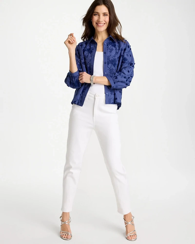 3D Floral Embroidered Top