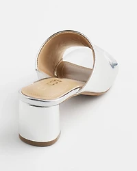 Metallic Faux Leather Mules
