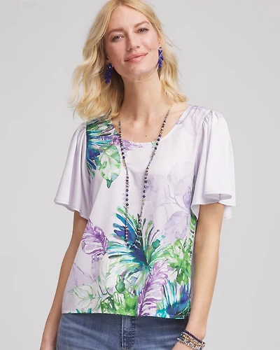 Flutter Sleeve Satin Top