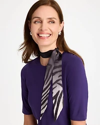 Ombre Zebra Animal Print Skinny Scarf