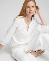 Embroidered Stars Peasant Top